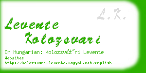 levente kolozsvari business card